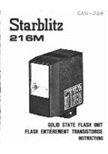 Starblitz 216 M manual. Camera Instructions.